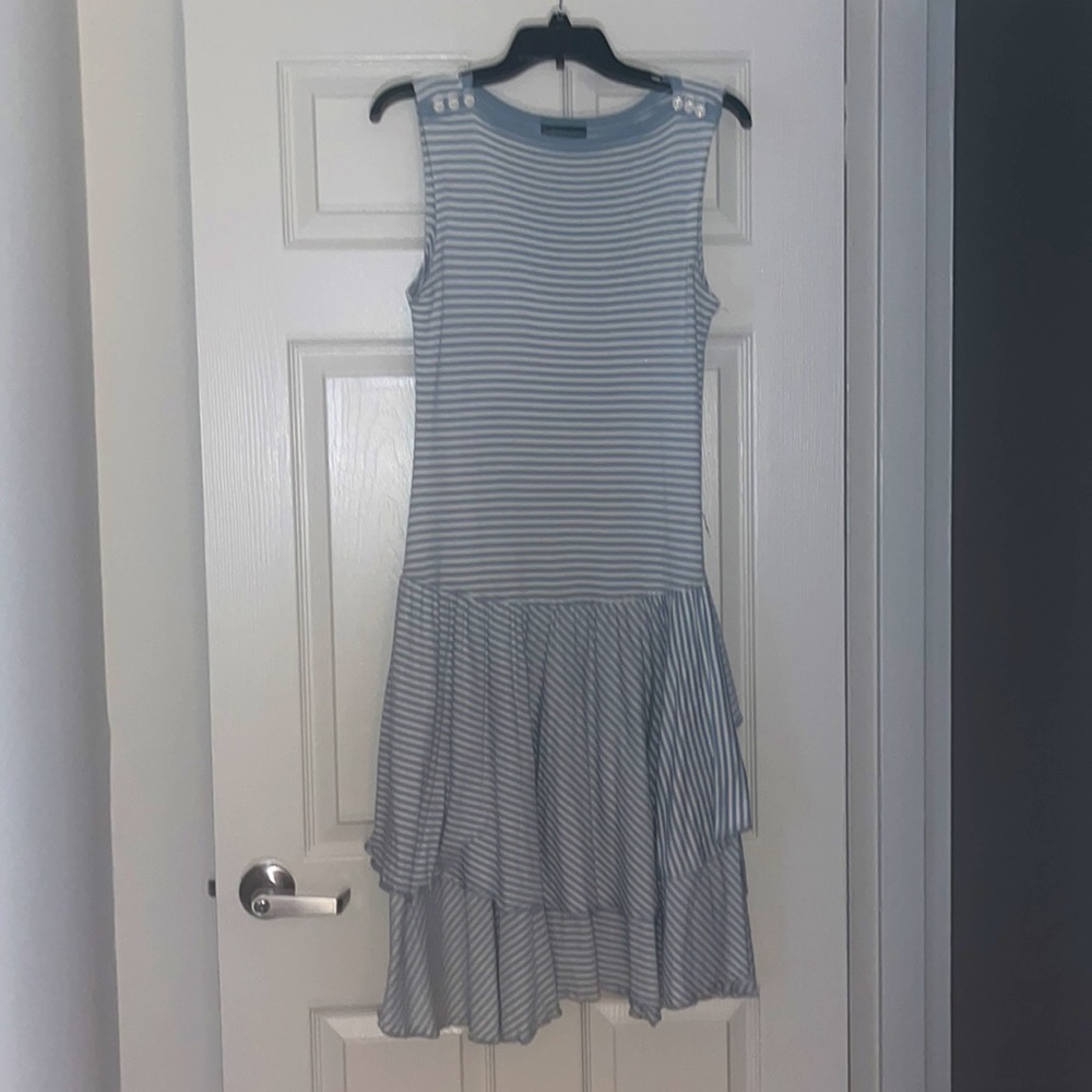 Lightly used blue and white striped dress